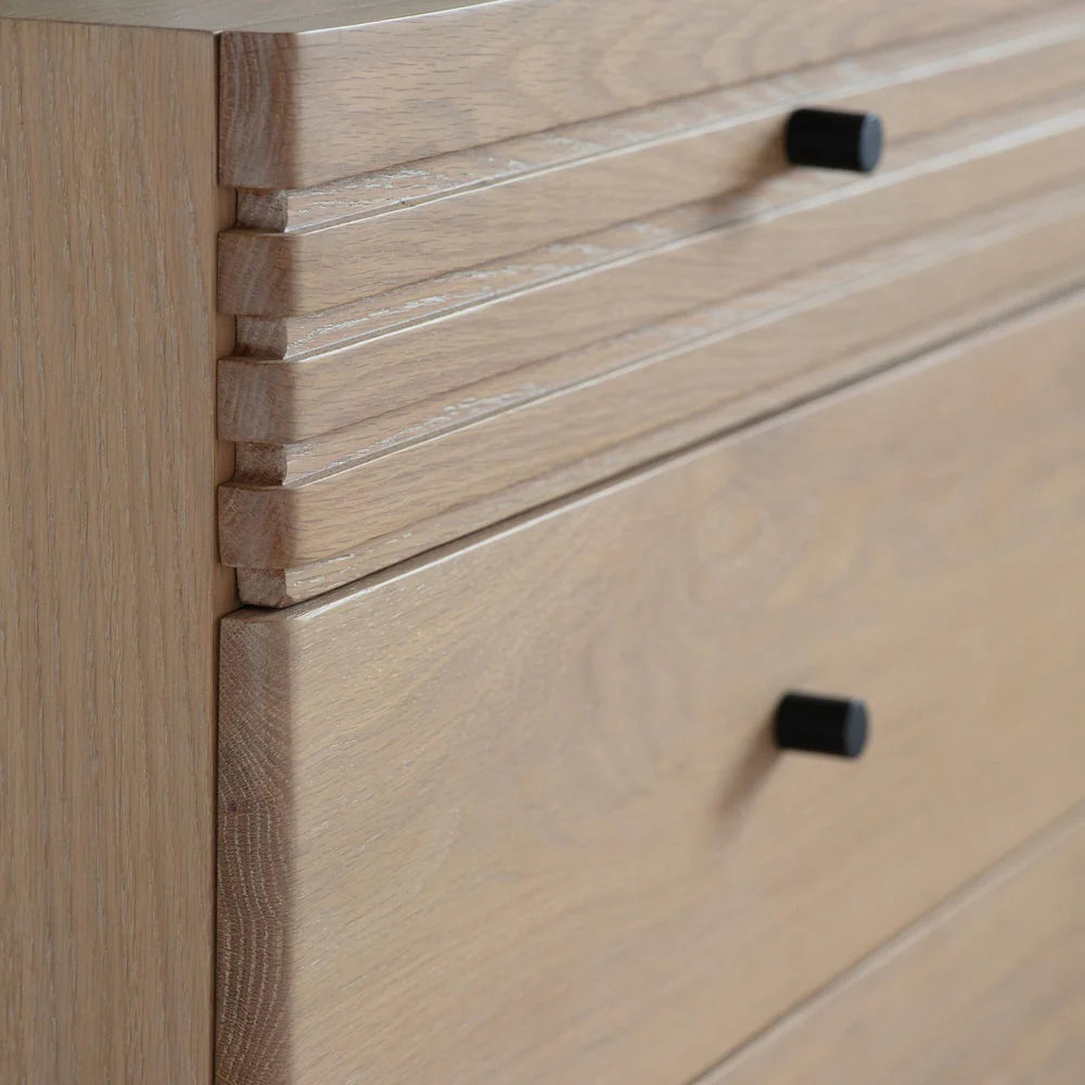 Dura Solid Wood Natural 6 Drawer Chest
