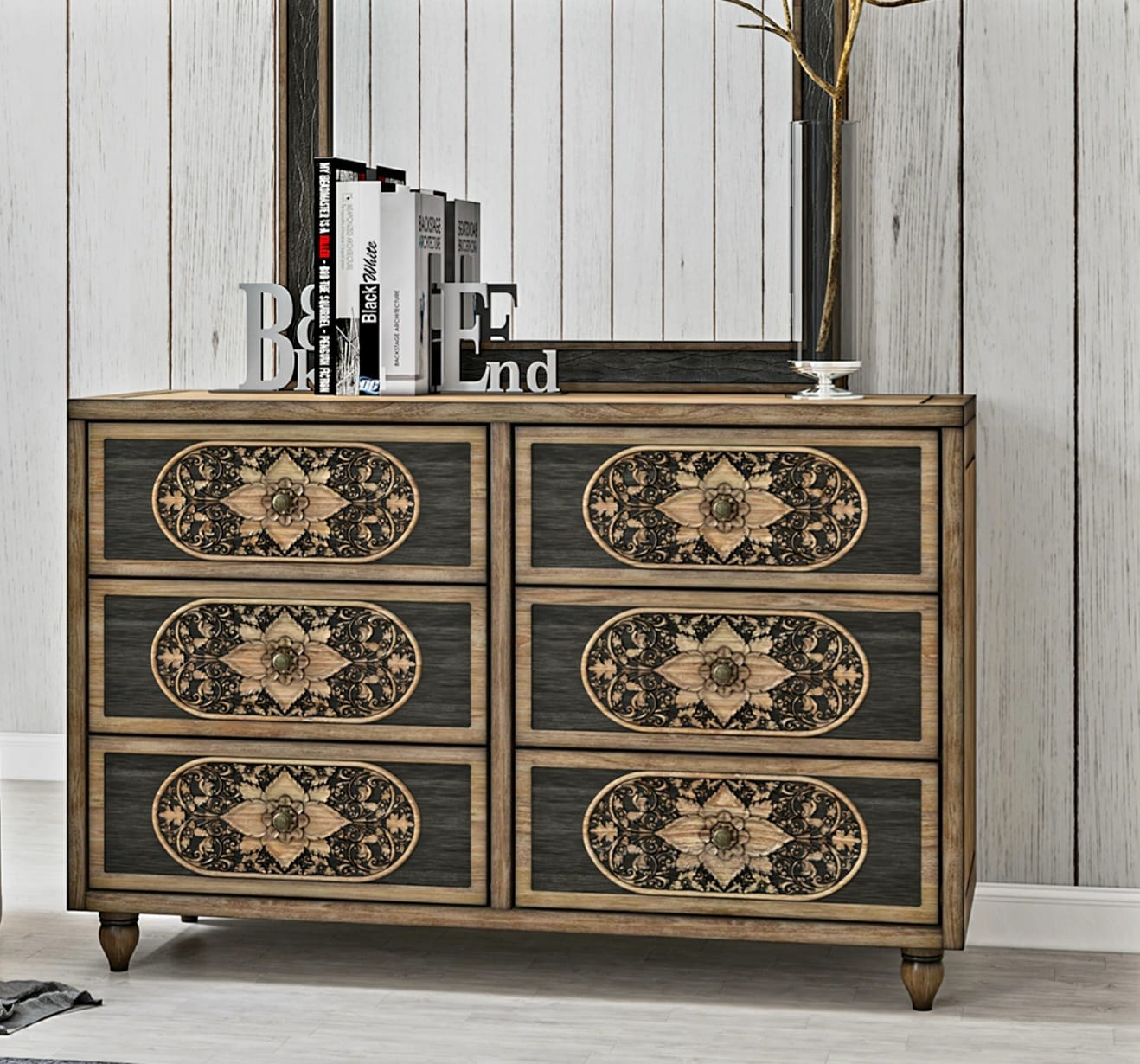 Shay Solid Wooden 5pcs Bedroom Set