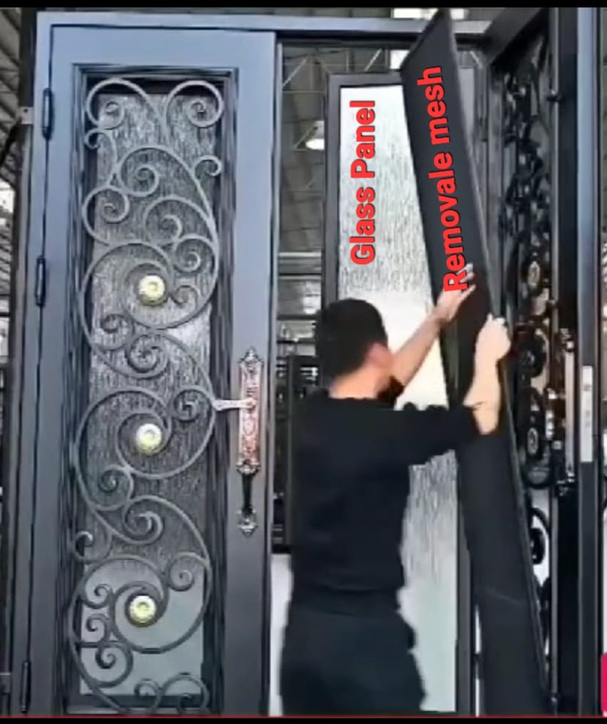 Pride Kopa Iron Glass entry Double Door