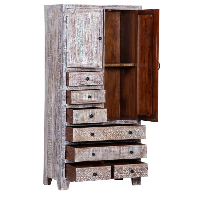 Rustic Solid Wooden Reclaimed Wardrobe Armoire