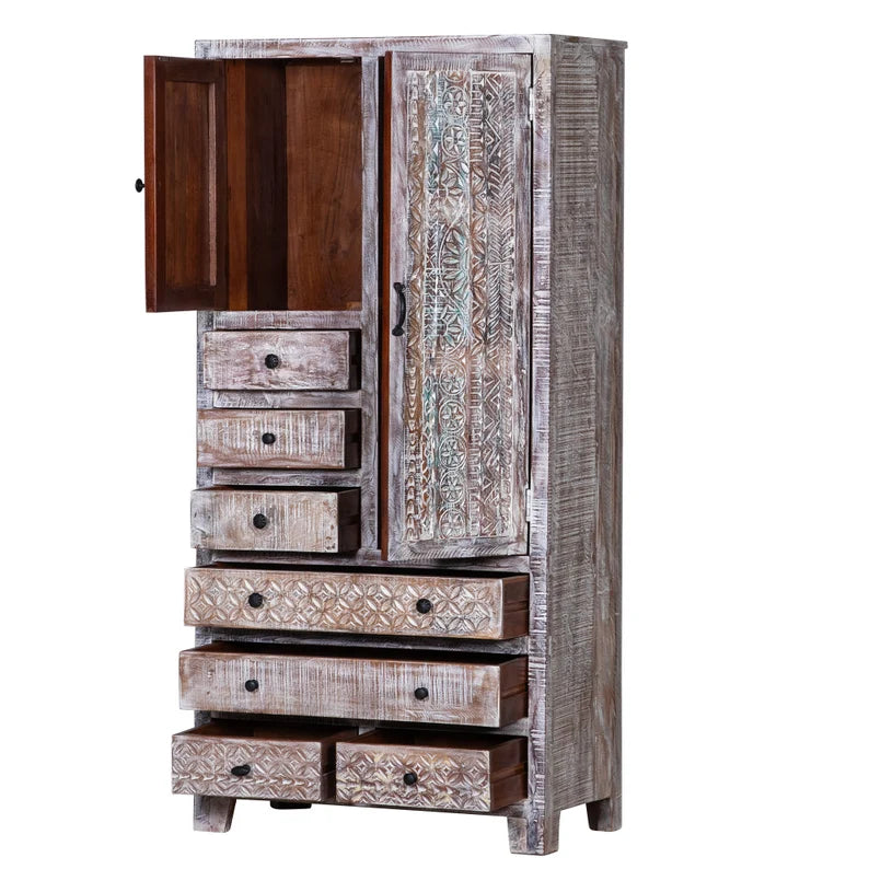 Rustic Solid Wooden Reclaimed Wardrobe Armoire