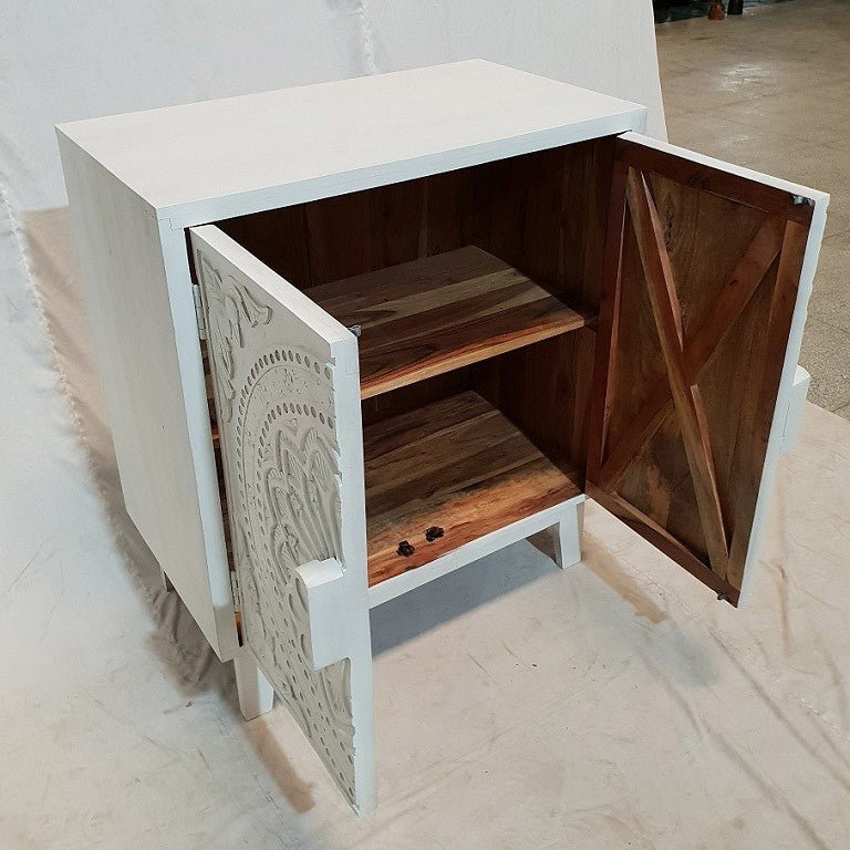 Indian Modern Style HandCarved Solid Wood Shabby Sideboard – handcrafted solid wood furniture