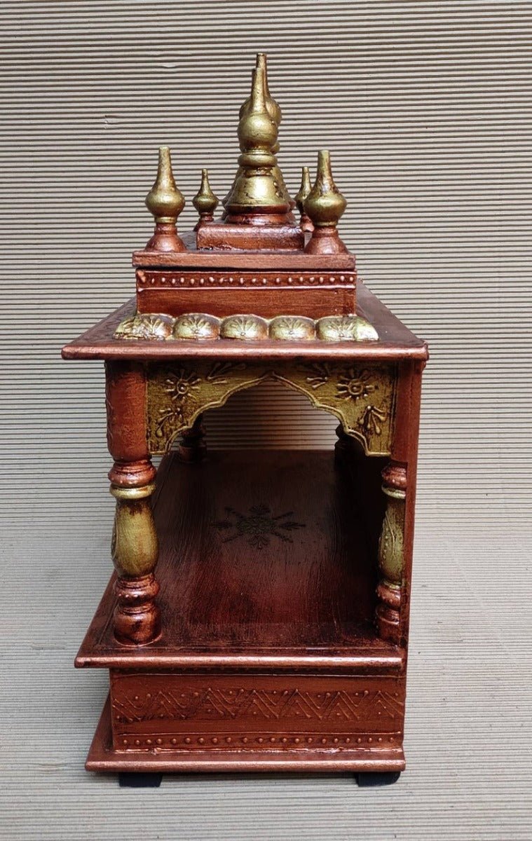 Mandla hand Carved Wooden Temple / Puja Ghar / Indian Temple – handcrafted solid wood furniture