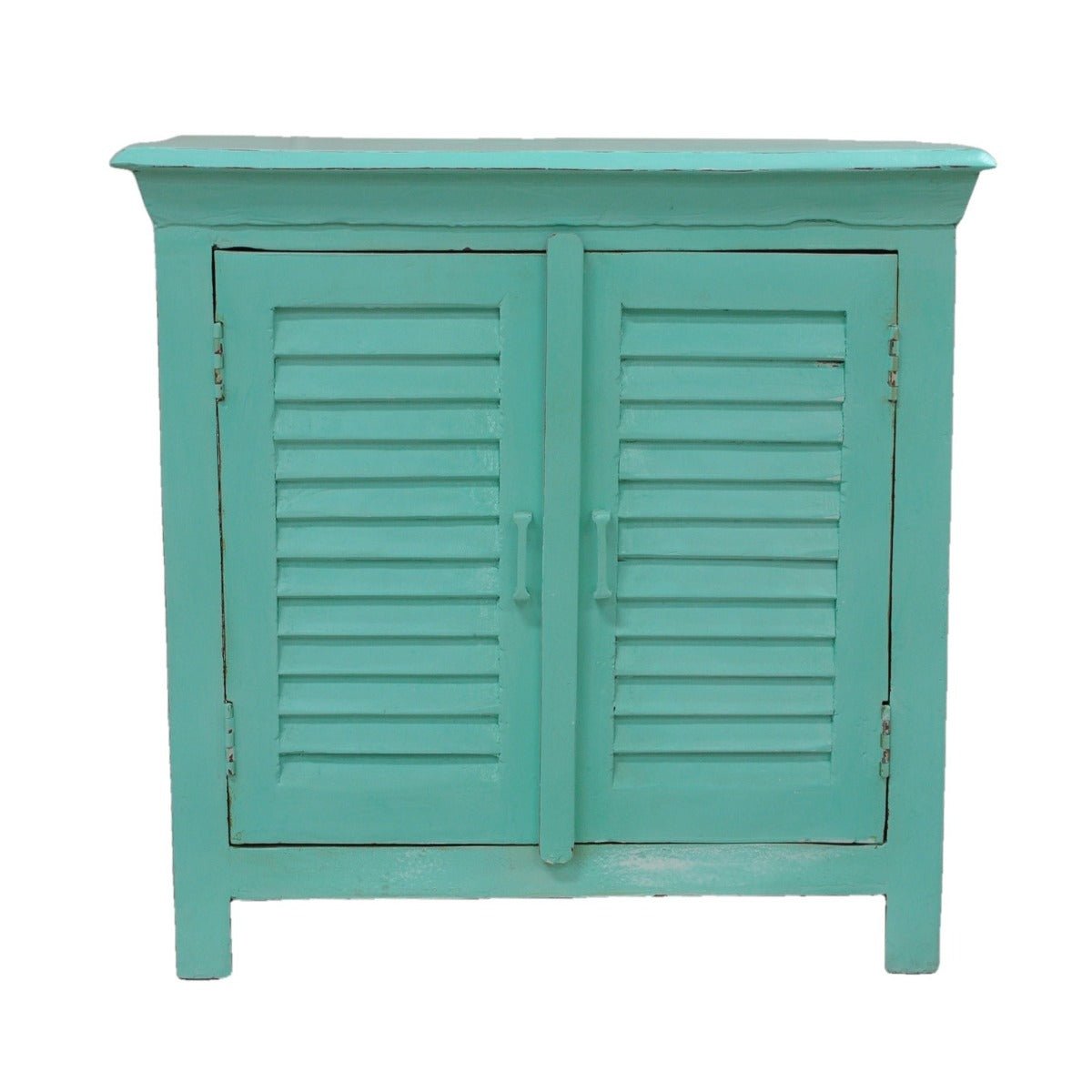 SHUTTER SIDEBOARD CABINET SMALL - Turquoise - 80 - 40 - 75 – handcrafted solid wood furniture