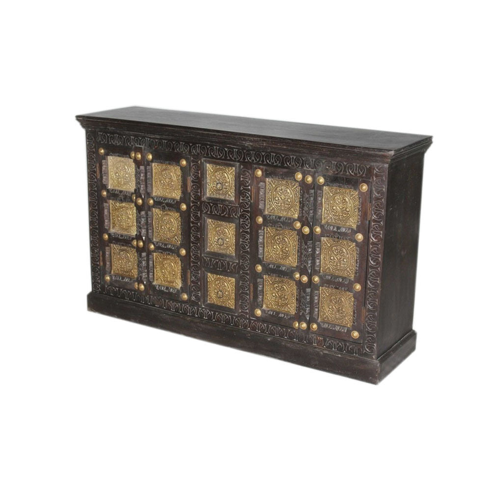 Antique Brass Embossed Sideboard Large