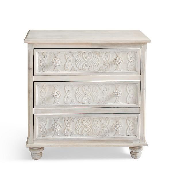 CAPIZ Hand Carved 3 Drawer Dresser