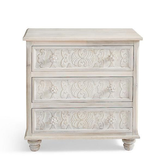 CAPIZ Hand Carved 3 Drawer Dresser