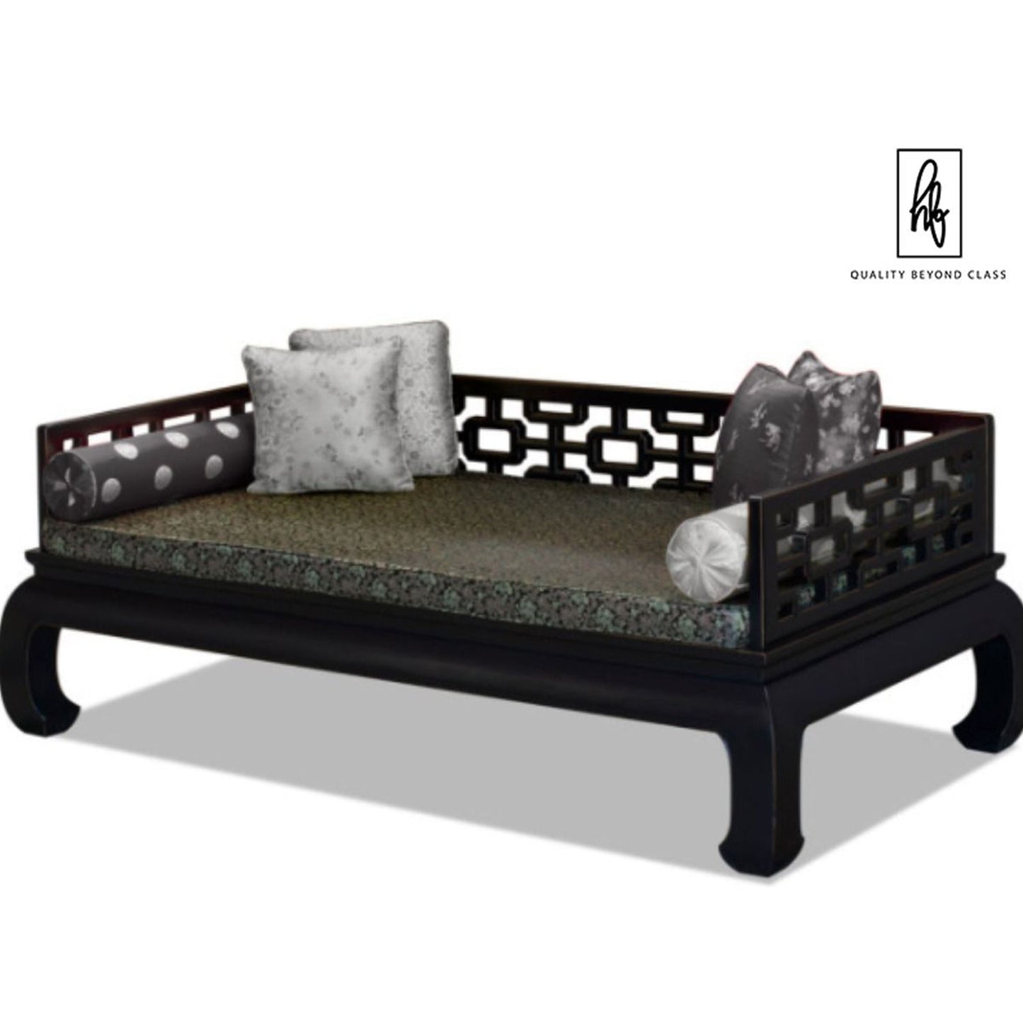 MAGI Solid Mango Wood Hand Carved Daybed