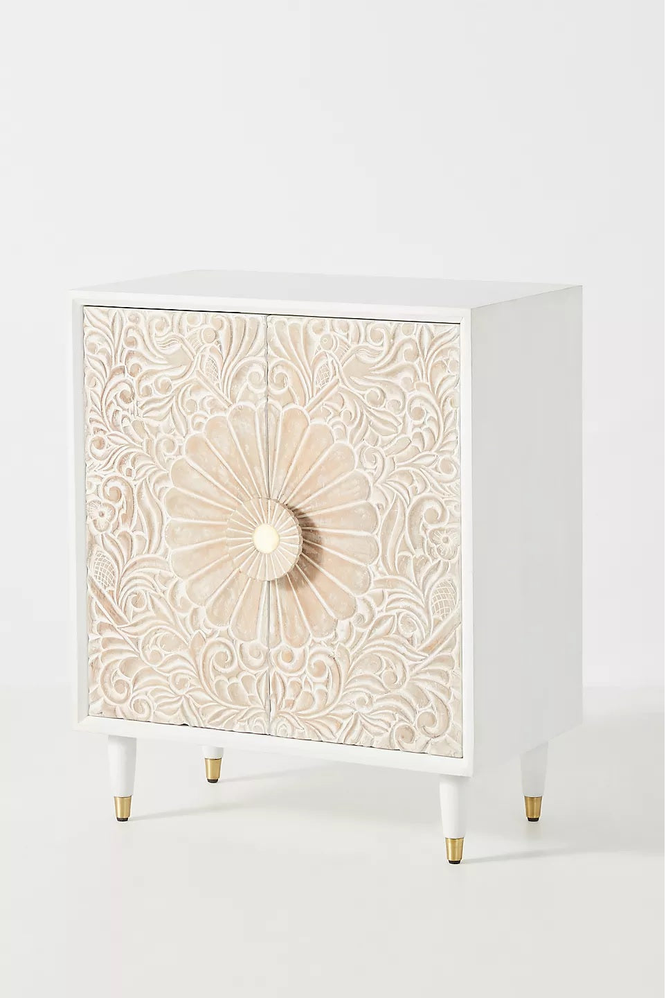 Bohemian Indian Hand Carved Mango Wood Sideboard