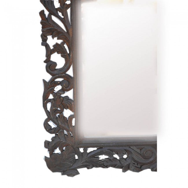 Hand Carved Designer Arch Mirror Frame Brown