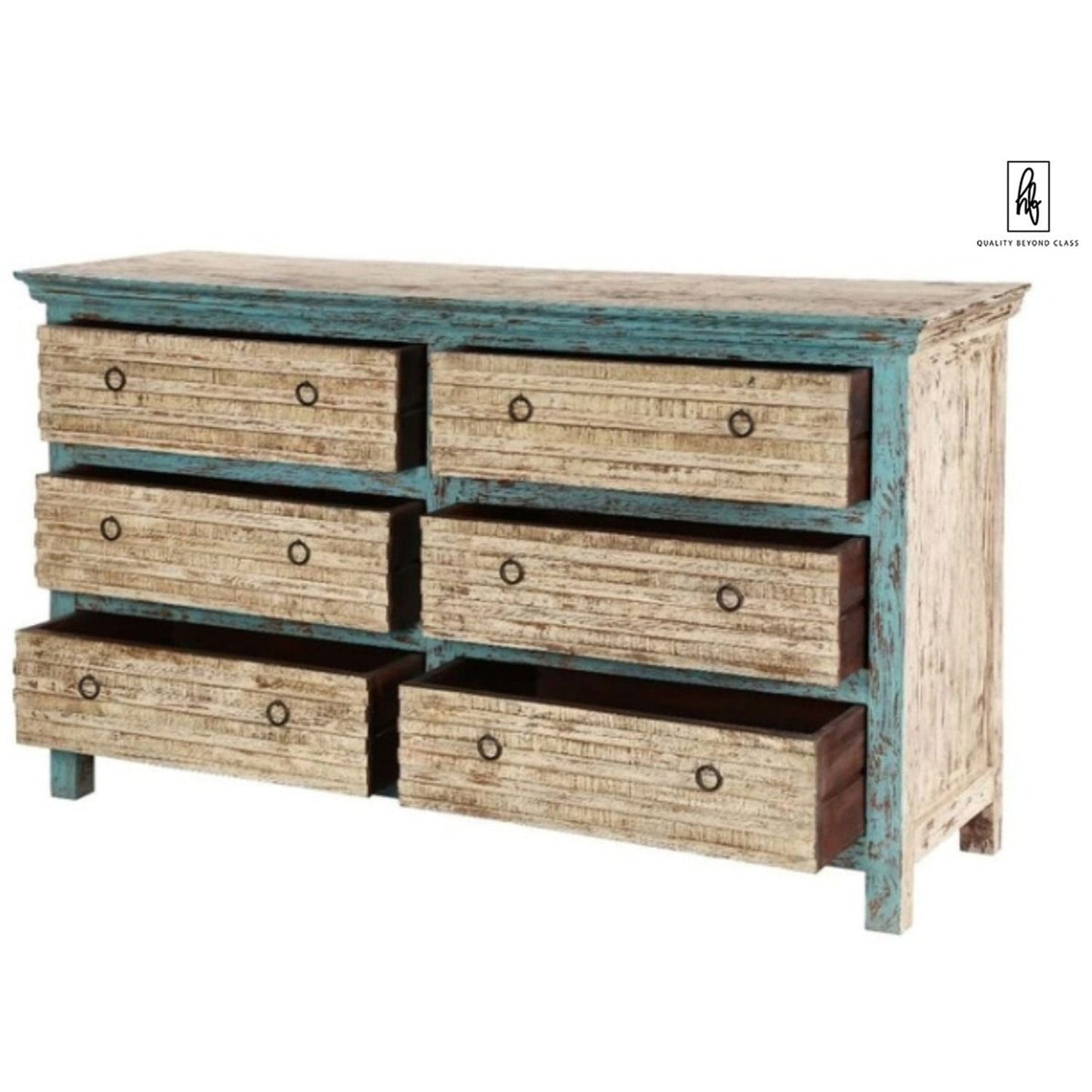 ANGEL Mango Wood Bedroom Dresser With Six Drawers