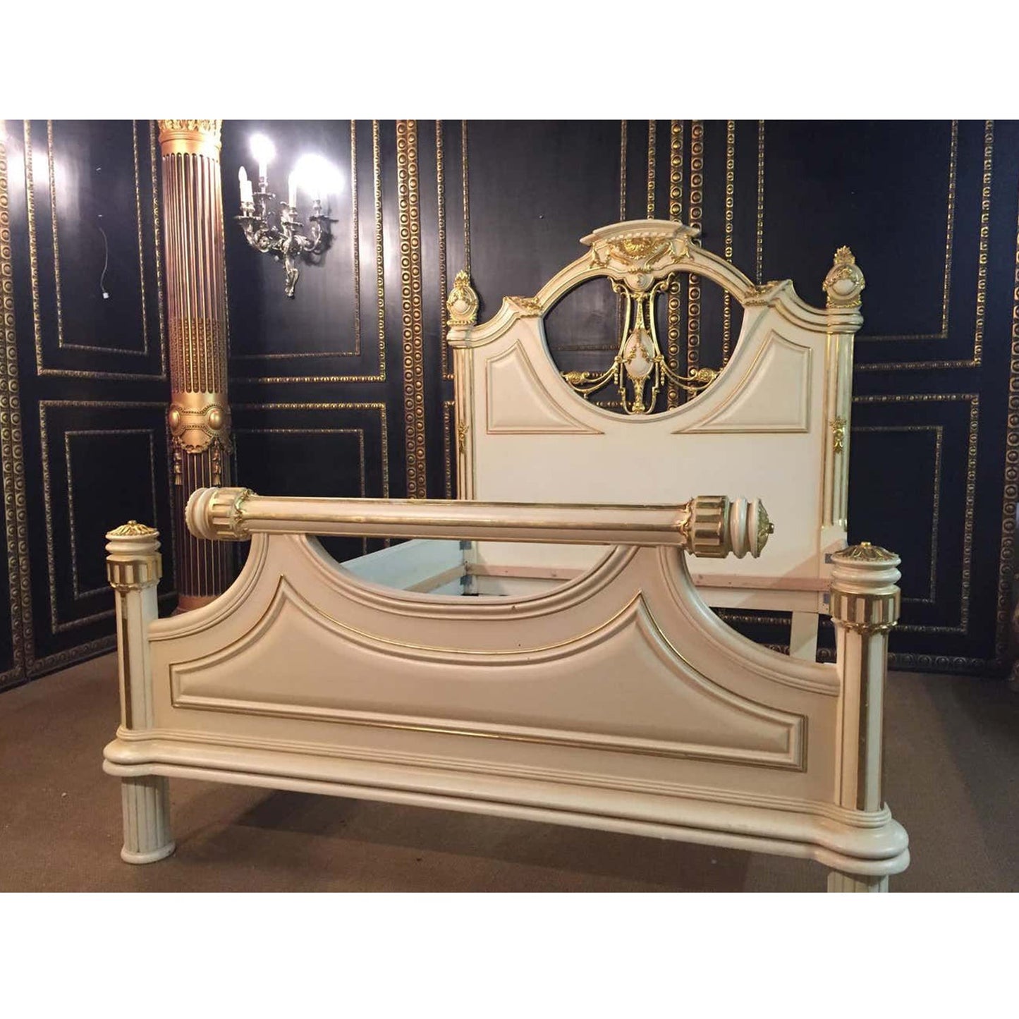 SASSY Solid Mango Wood Indian Hand Carved Bed