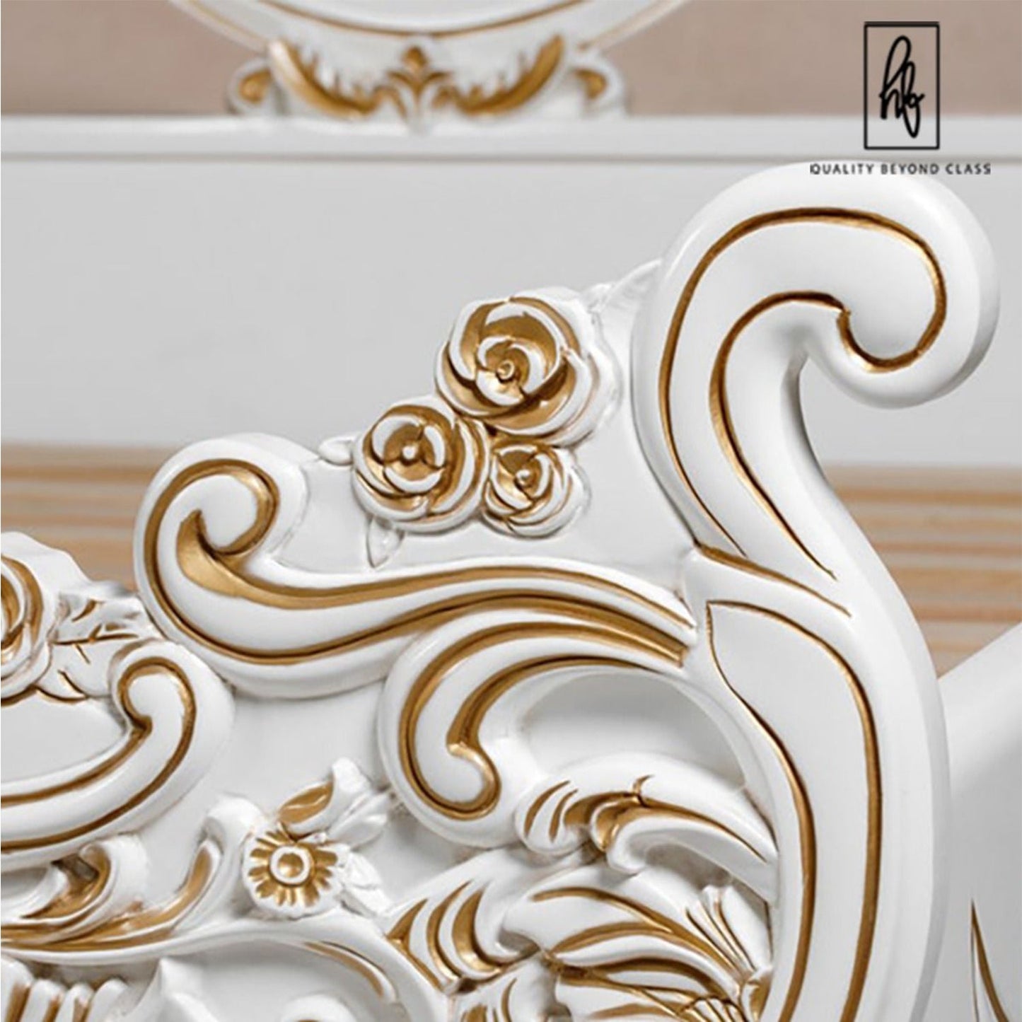 Royalty Solid Mango Wood Hand Carved Bed