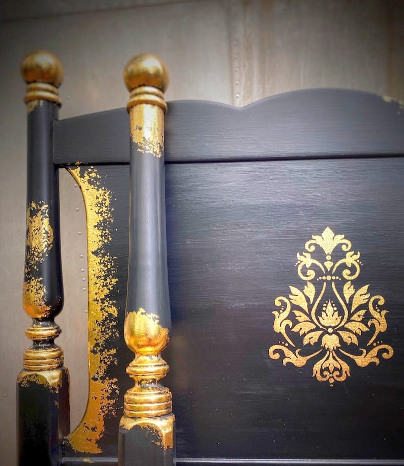 Royal Mirage Hand Carved Solid Wood Golden Accent Bed Frame