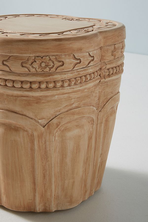 Carved-Patchwork Bedside Table