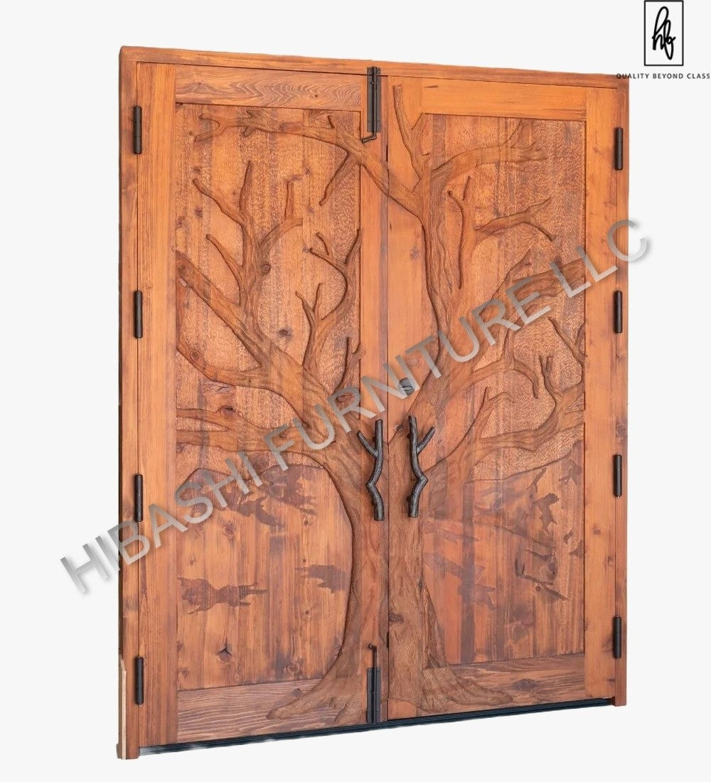 Puno Hand Carved Entry Double Door