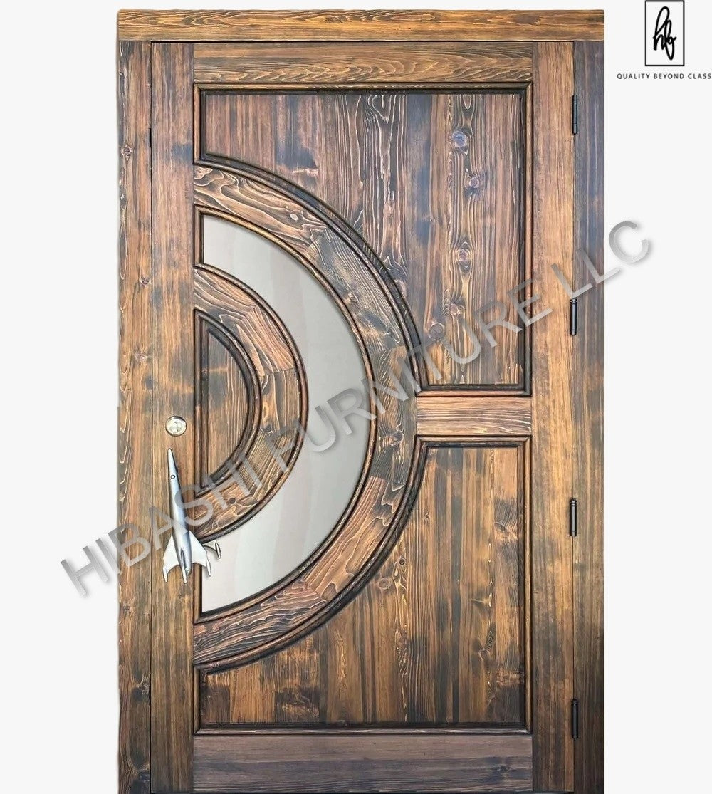 Krystala Crescent Moon Window & Rocket Handle Entry Door