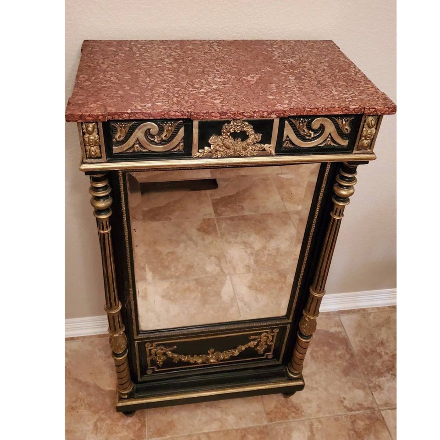 LUXY Hand Carved Magnificent Mirrored Cabinet