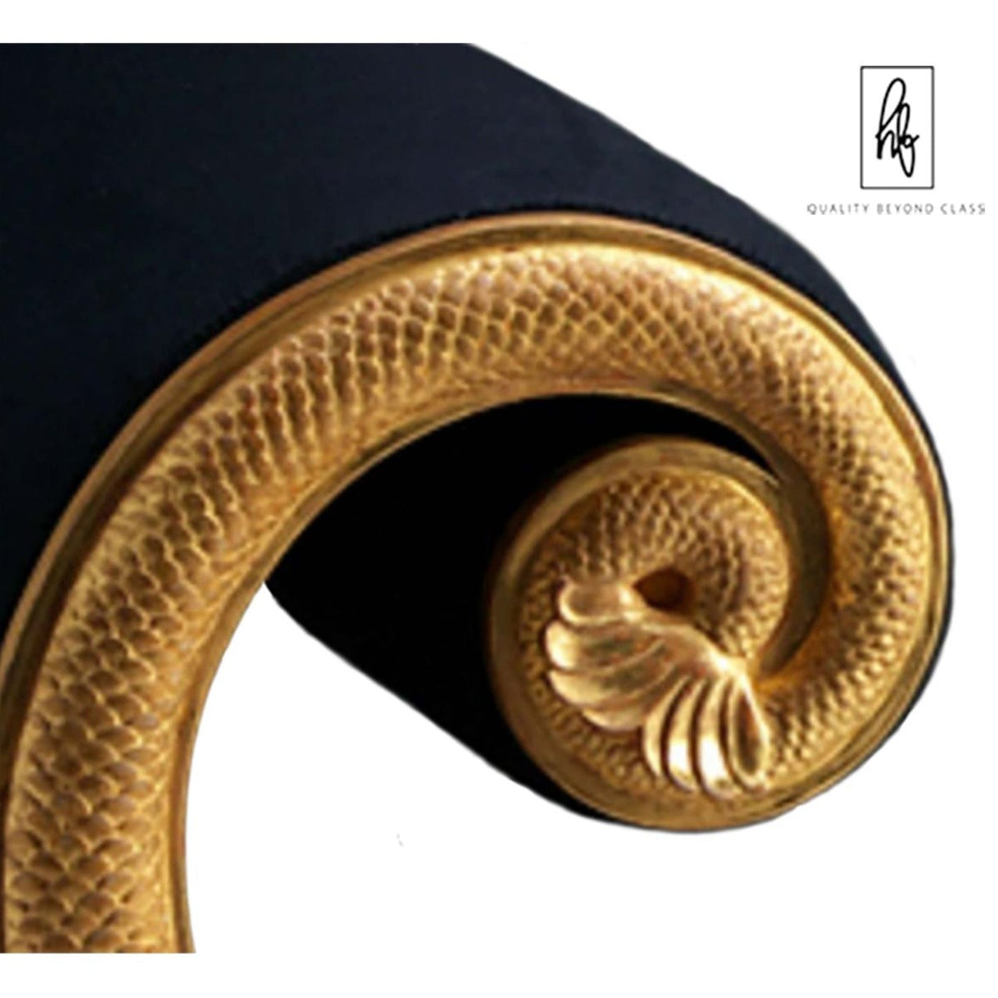 Golden Hand Carved Solid Mango Wood Day Bed