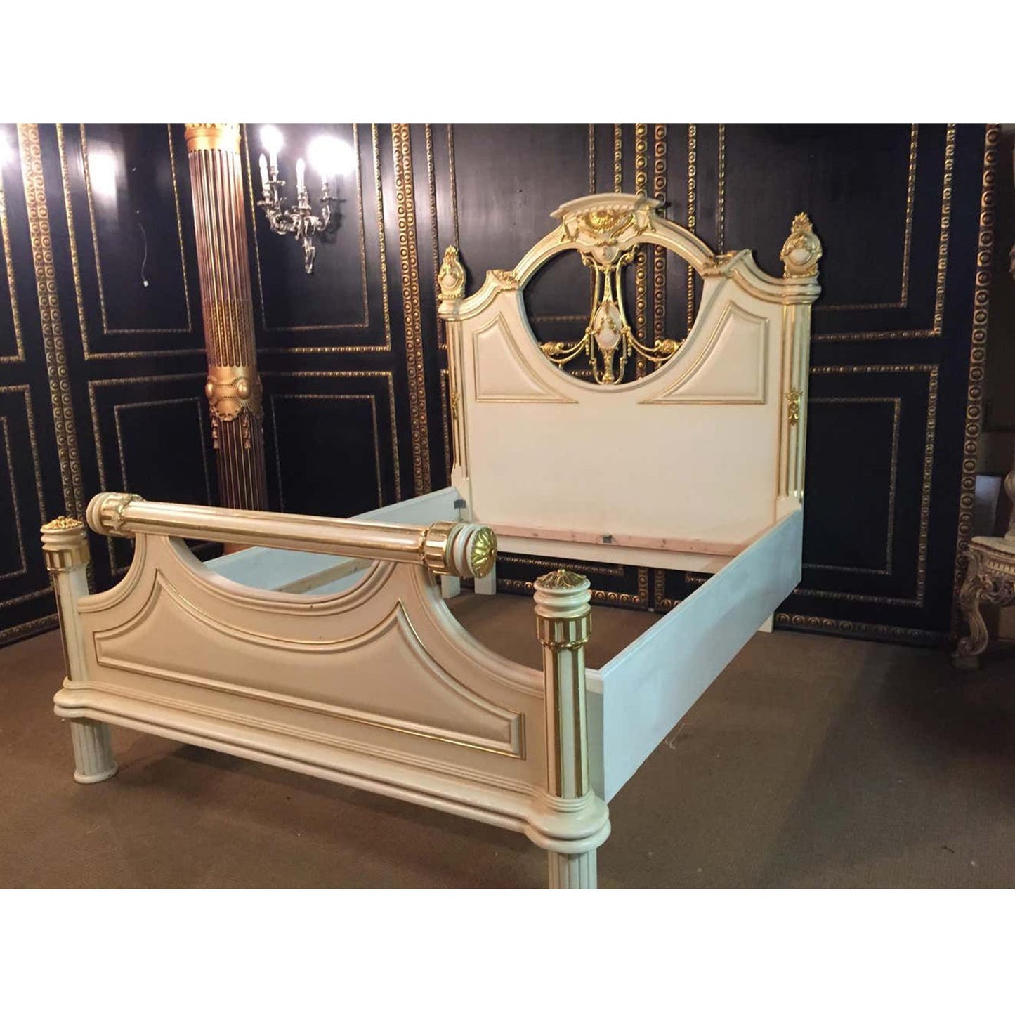 SASSY Solid Mango Wood Indian Hand Carved Bed