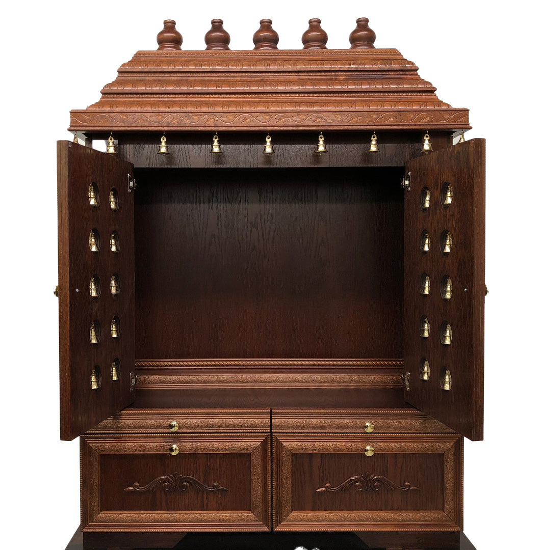 Astha Hand Carved Indian Solid Wood Indoor Temple / Mandir