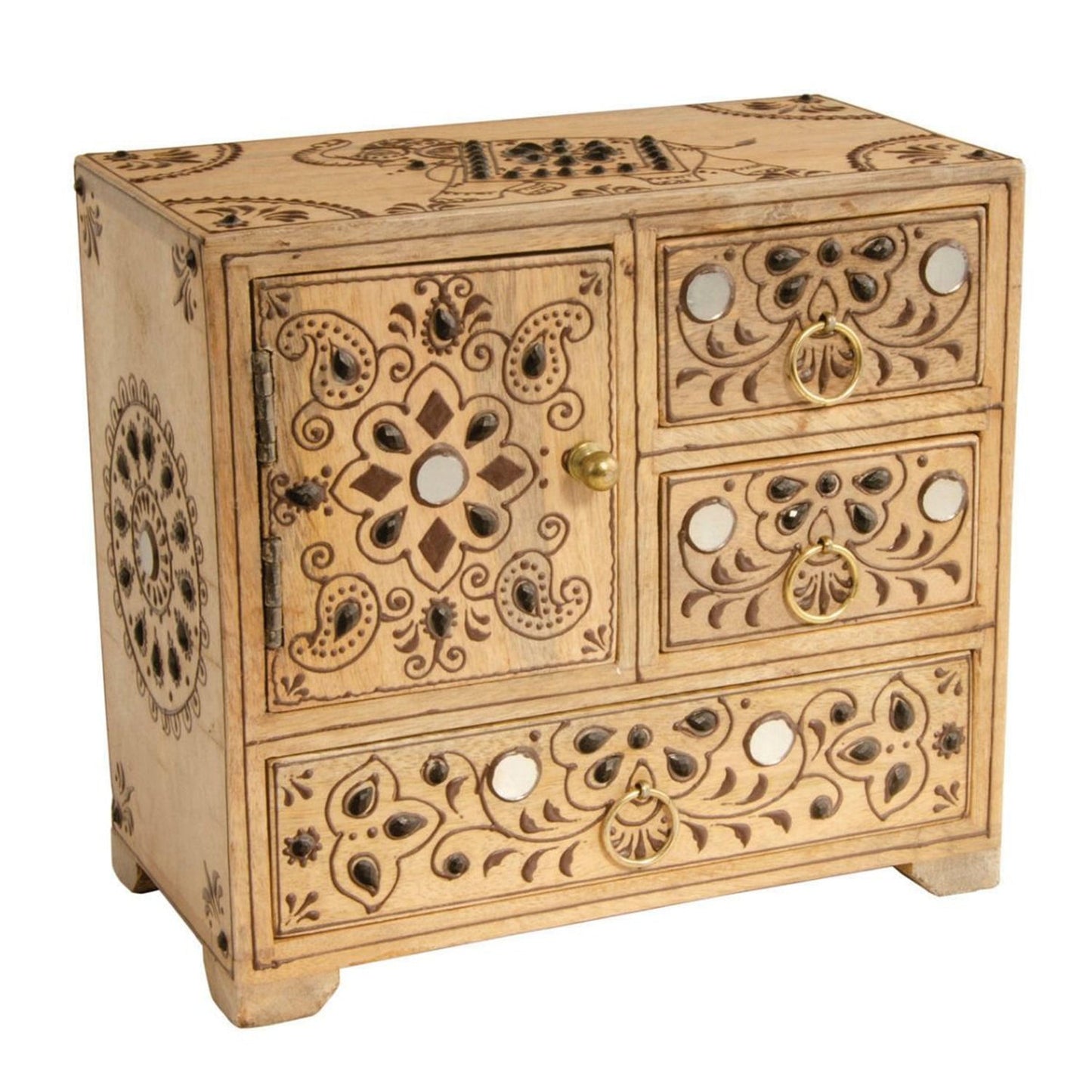 JASE Solid Mango Wood Three Drawer Chest