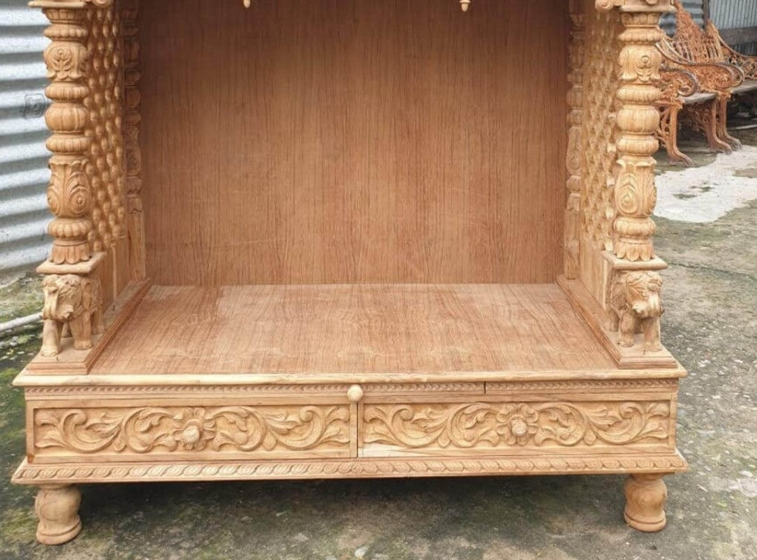 Maha Hand Carved Indian Wooden Temple / Mandir