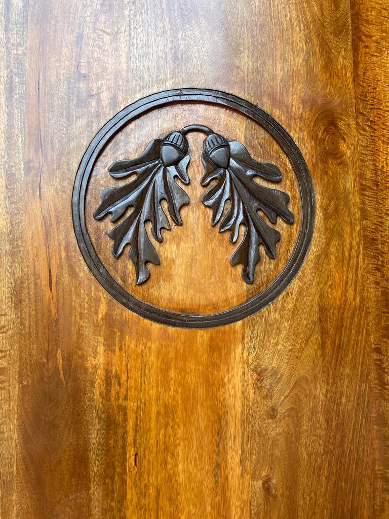 Banawe Hand Carved Oak Leaf Entry Door