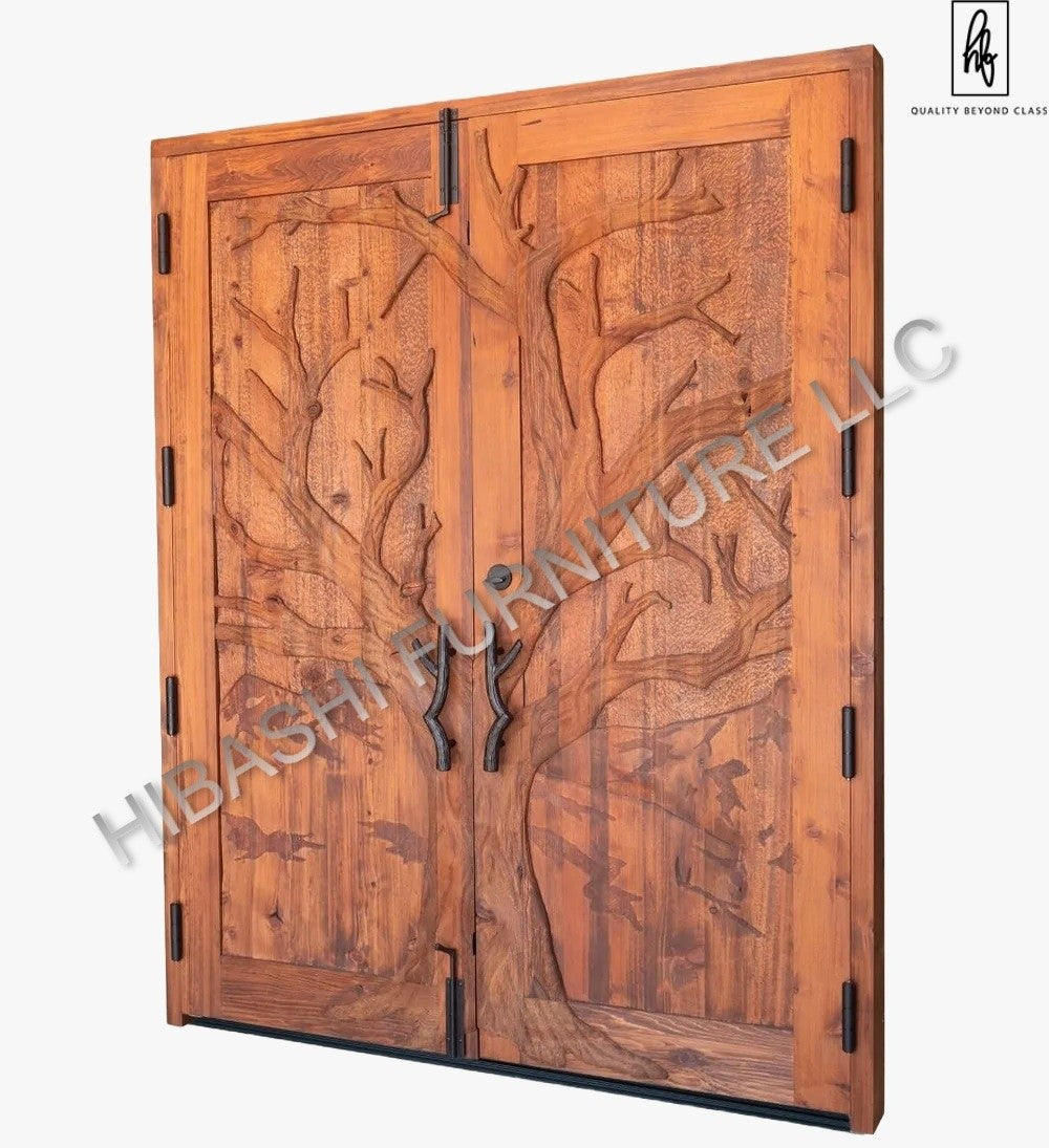 Puno Hand Carved Entry Double Door