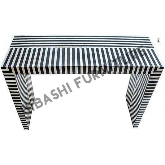 LOHA Handmade Bone Inlaid, Solid Wooden Console Table