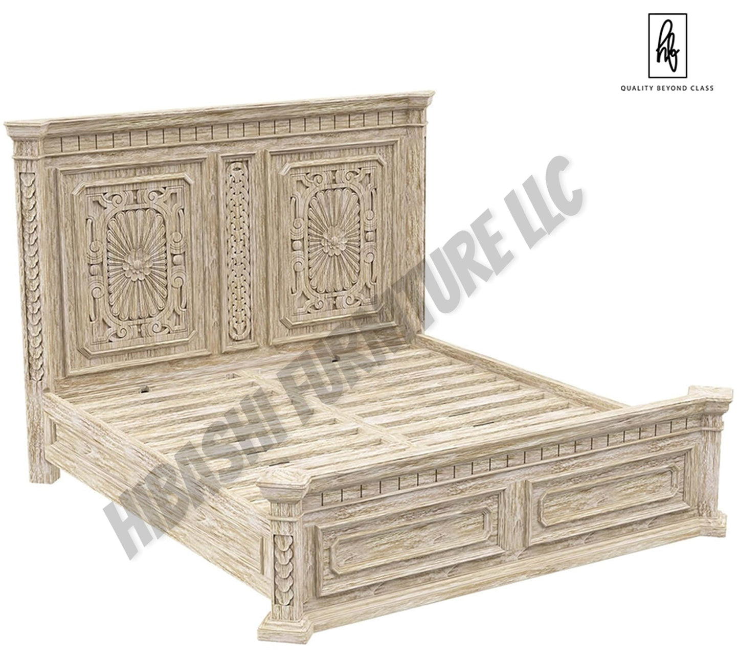 DARNA Traditional Style Rustic Platform Bed