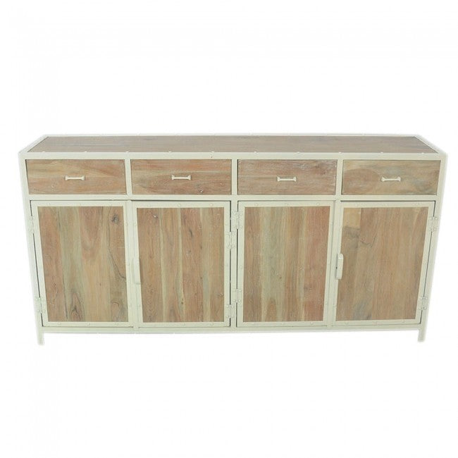 Angle Metal And Timber Sideboard XL White Wash-180-40-90