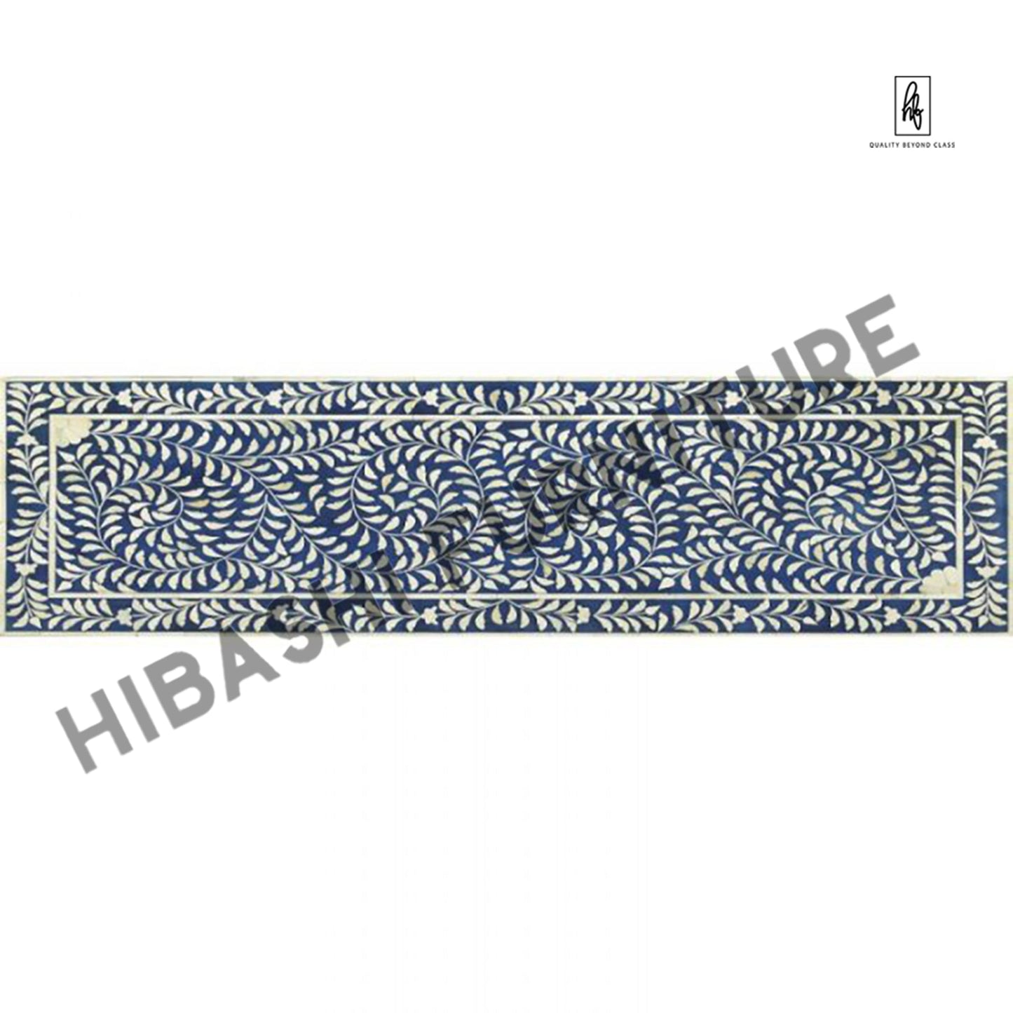 IMAHE Bone Inlay Blue Bone Inlay Bench, Foot End