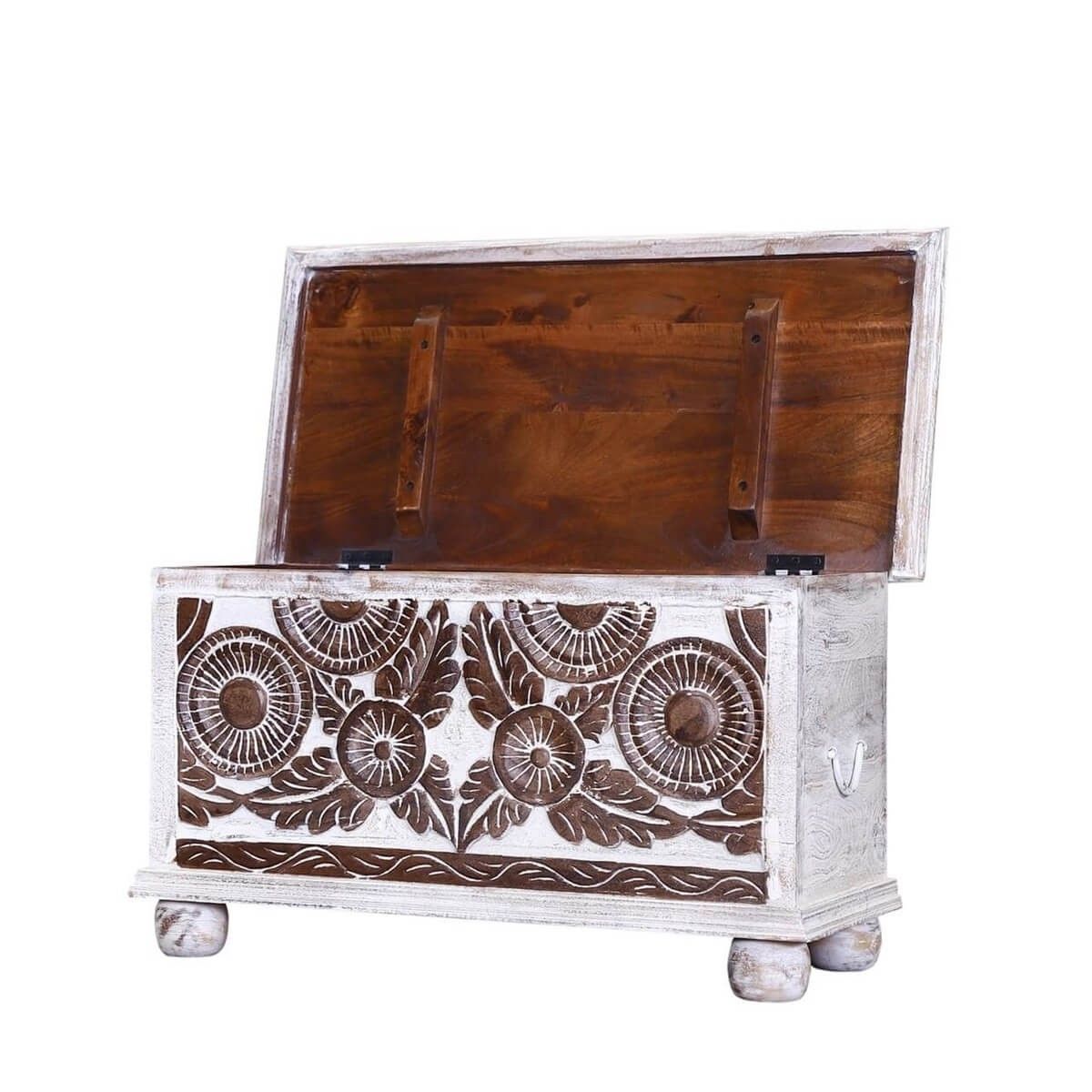 HALINA Hand Carved Storage Trunk