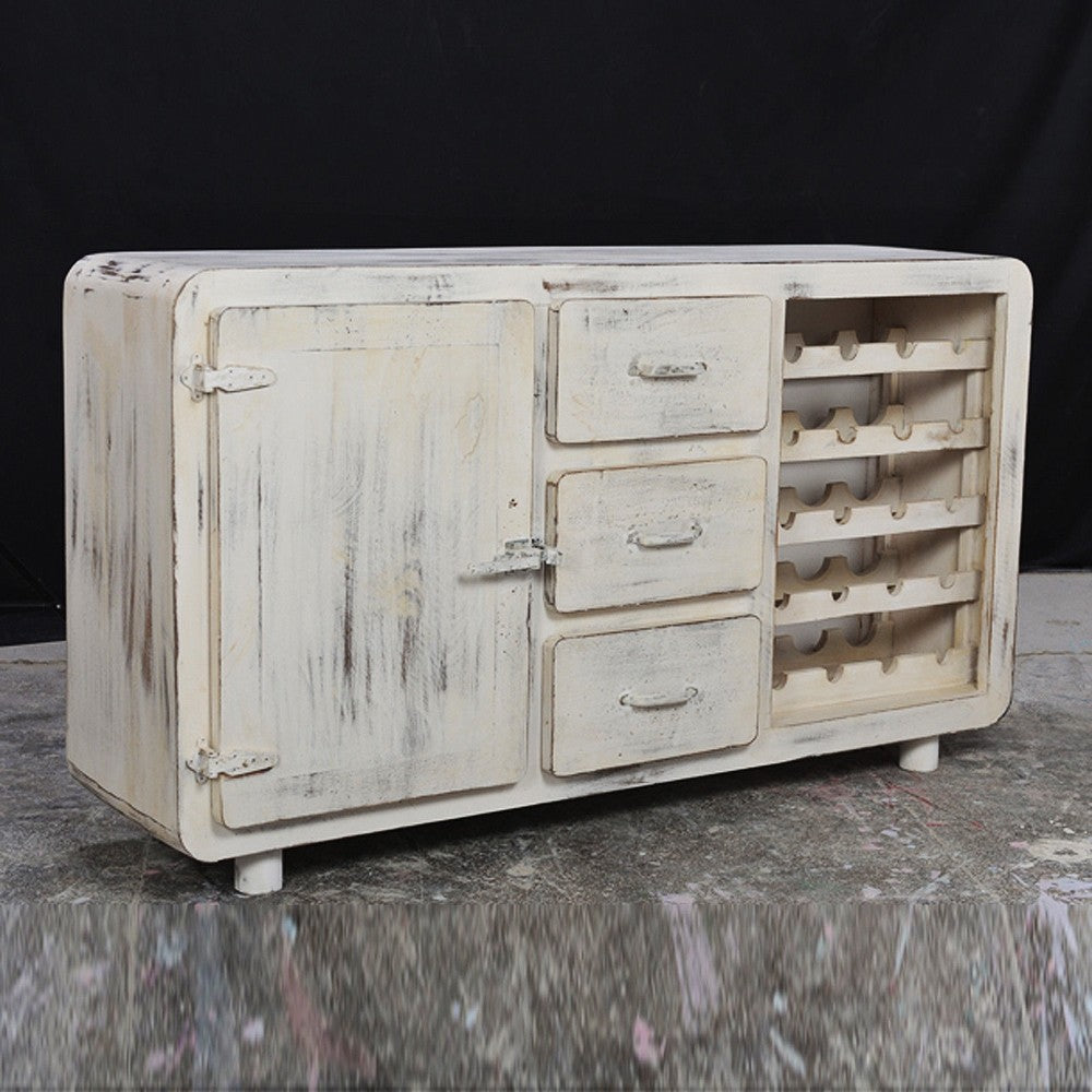 Cromer Sideboard Wine Rack - White 100-180-40