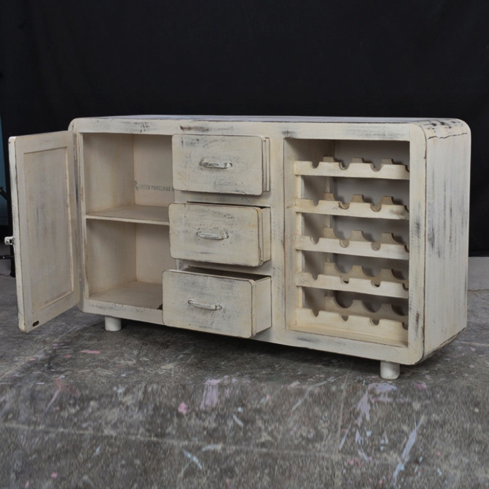 Cromer Sideboard Wine Rack - White 100-180-40
