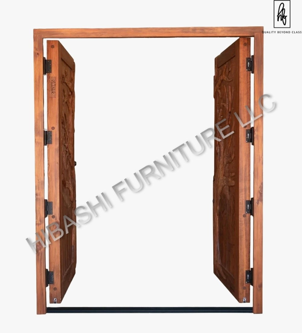 Puno Hand Carved Entry Double Door