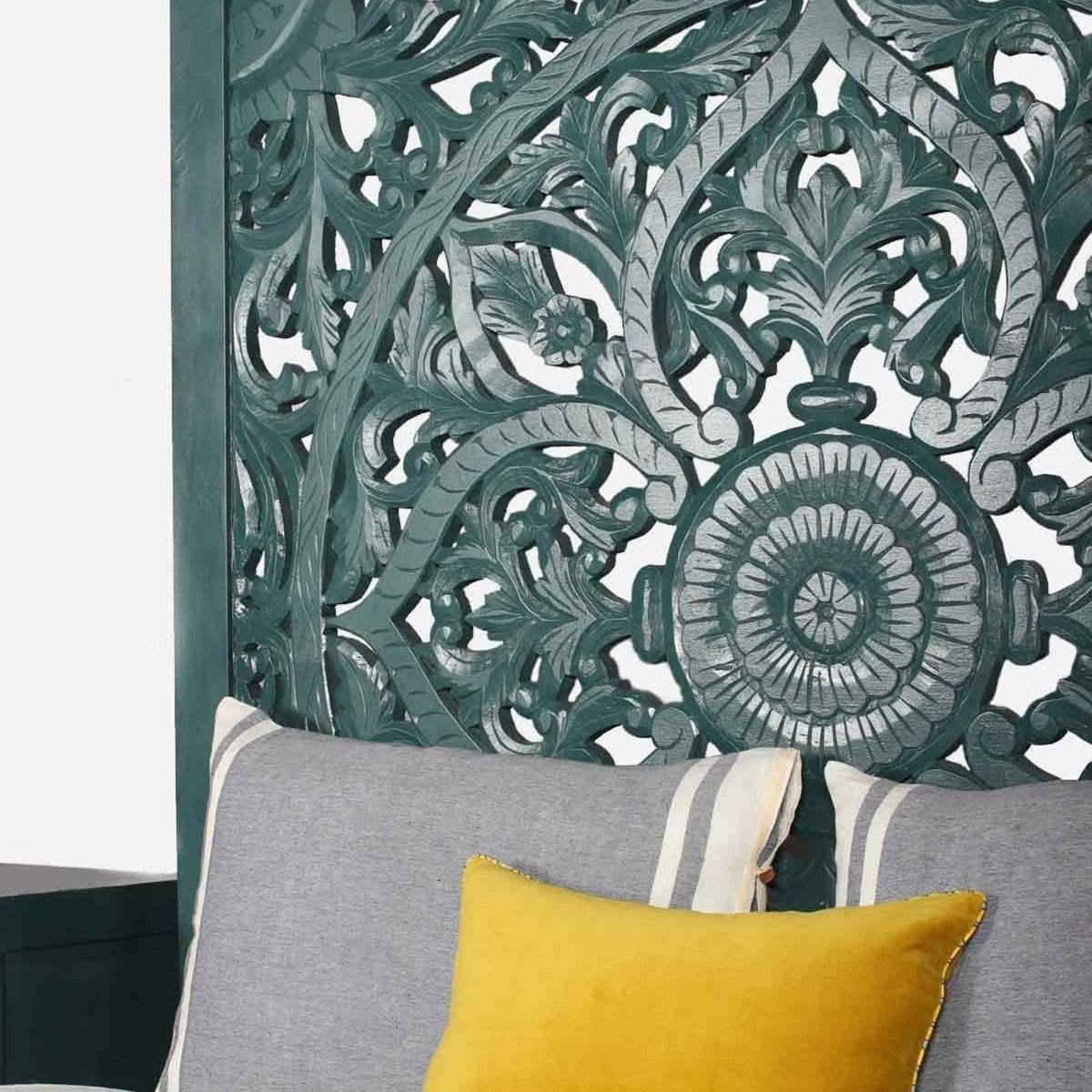 Dynasty Carved Indian Solid Wood Bed Frame