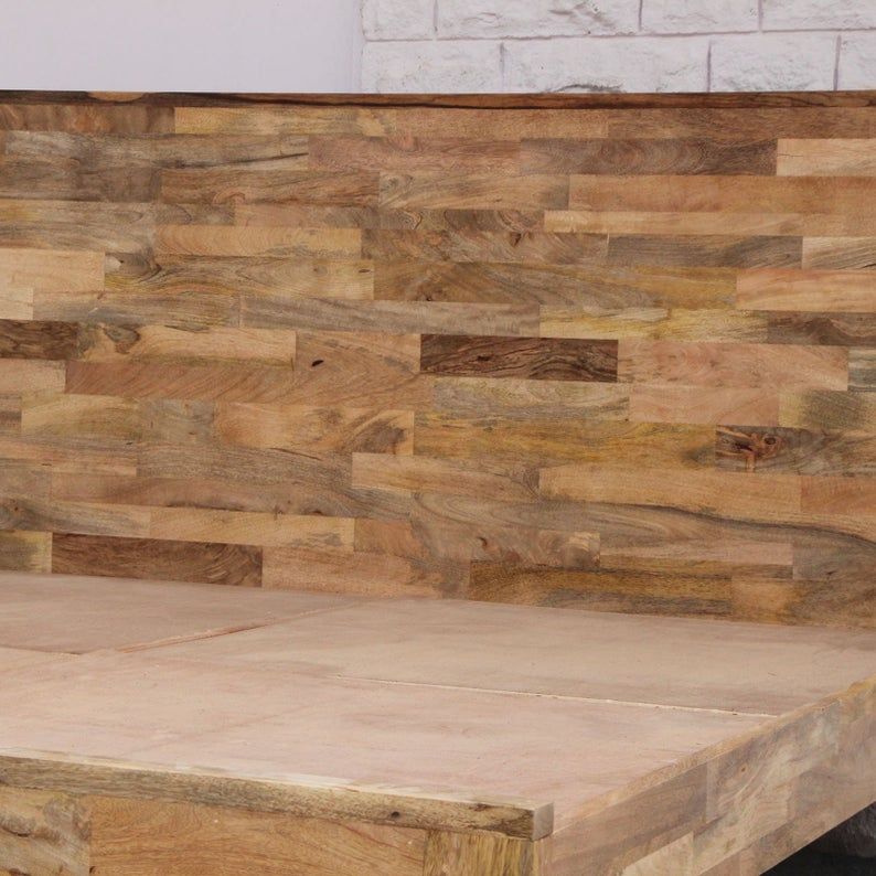 Chip Design Contemporary Boston Bed Mango Wood Frame