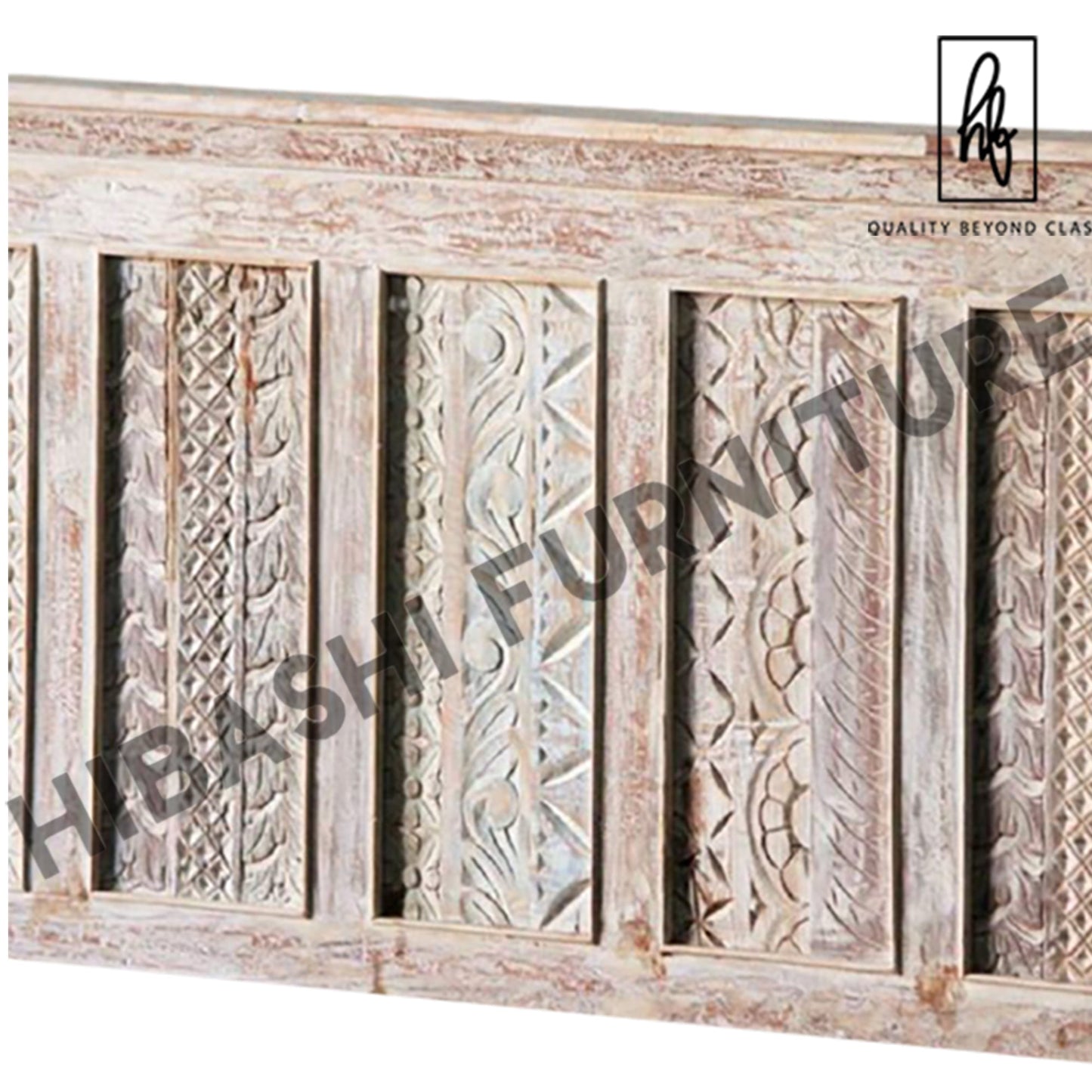 Rainbow Reclaimed Timber Carved Wooden Bed Frames