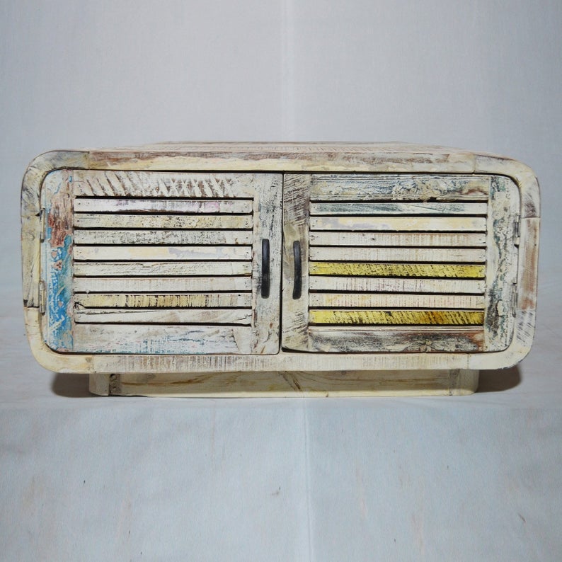 Salvage Reclaimed Timber Wooden 4 Doors Coffee Table / Center Table