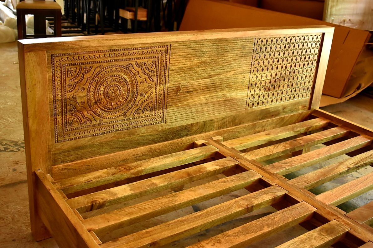 Vivid Sahara Contemporary Mango Wood Bed