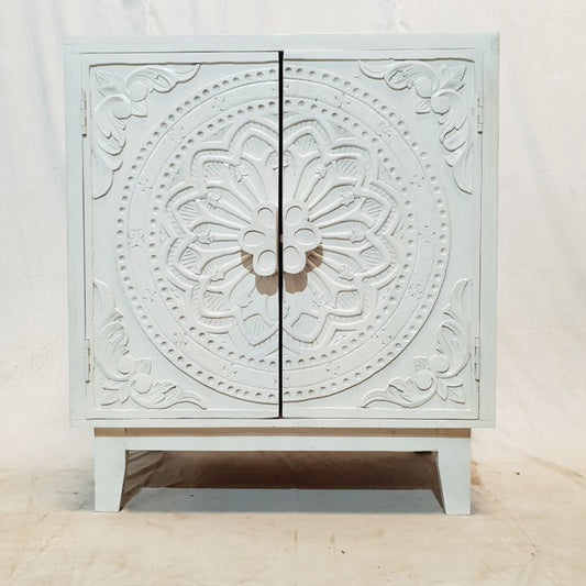 Indian Modern Style HandCarved Solid Wood Shabby Sideboard