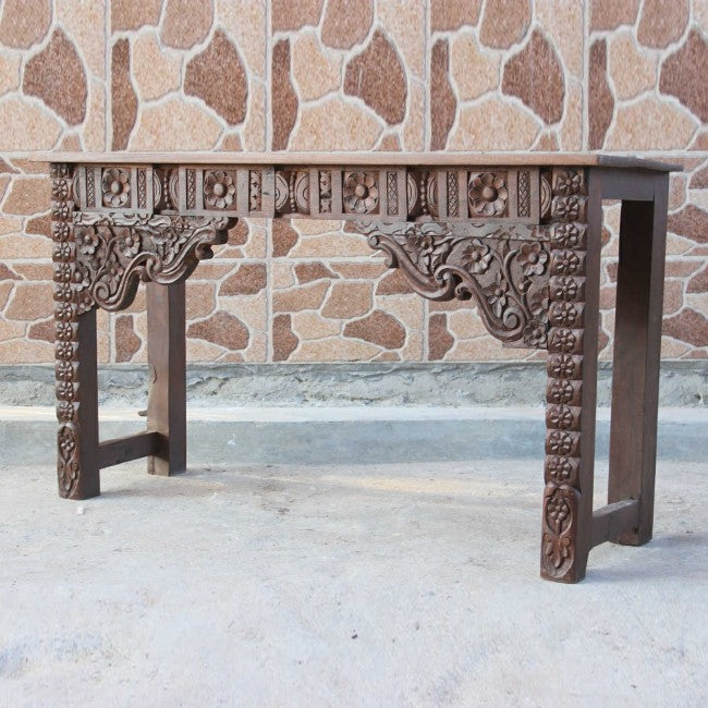 Antique Hand Carved Hall Table