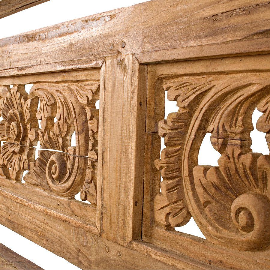 Java Hand Carved Wooden Bench