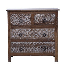Rustic Solid Wood 4 Drawer Moroccan Bedroom Dresser