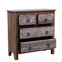 Rustic Solid Wood 4 Drawer Moroccan Bedroom Dresser