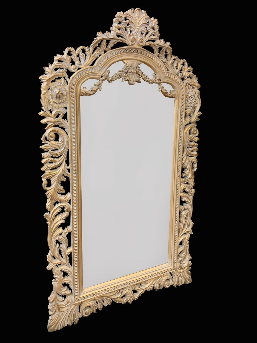 Ornately Carved Floor Mirror