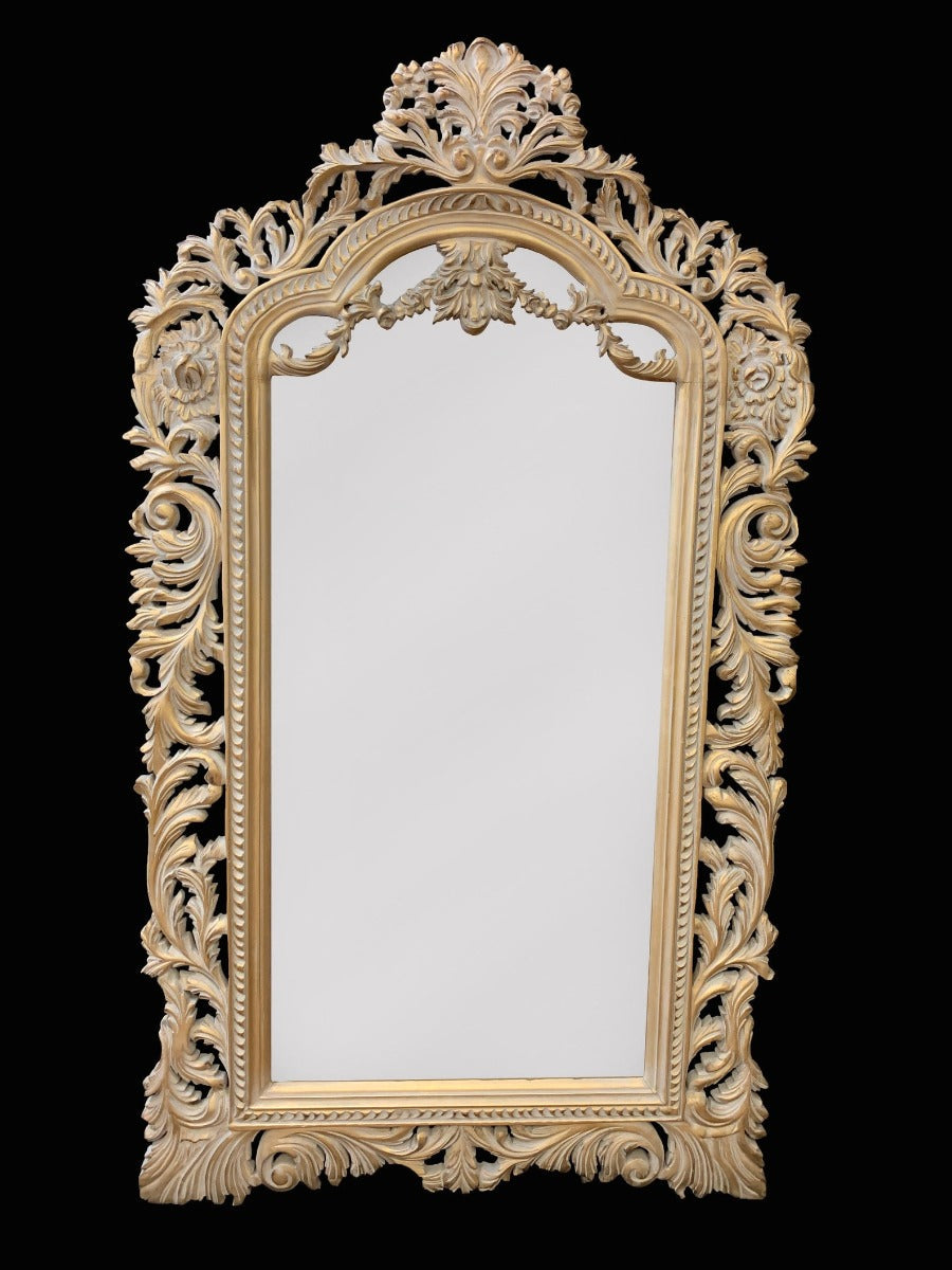 Ornately Carved Floor Mirror