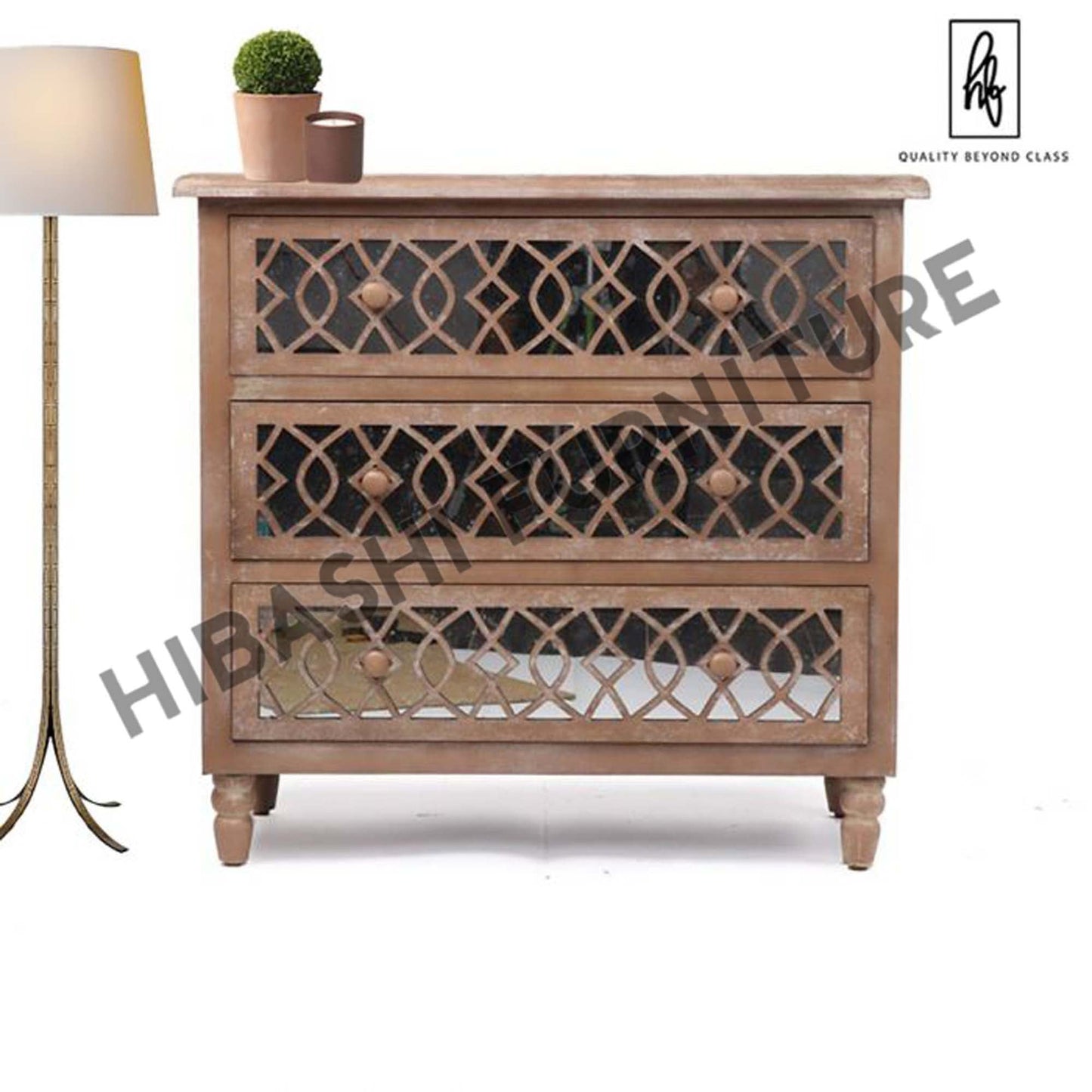 PALE Mango Wood Three Drawer Chest